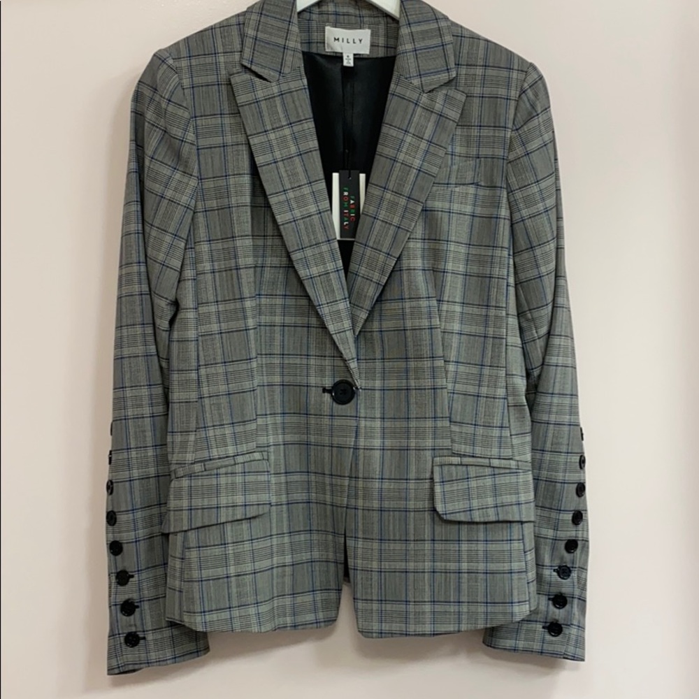 Eloise Check Blazer by Milly